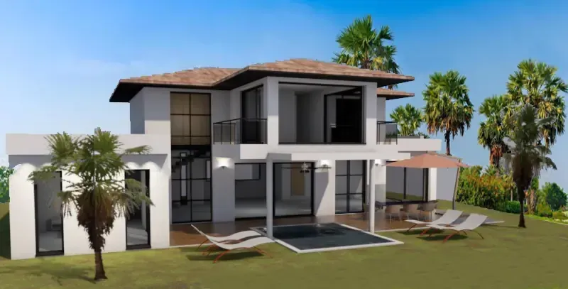 Villa contemporaine sur deux niveaux avec piscine